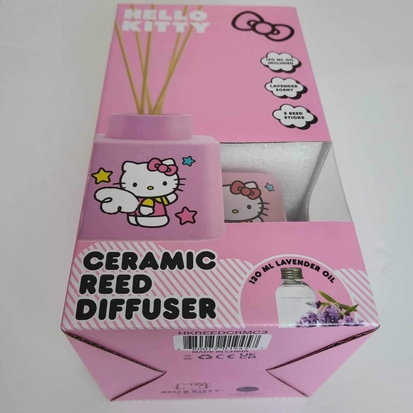 Hello Kitty pink ceramic diffuser w/5 reed sticks &120ml lavender oil brand new - Picture 14 of 15